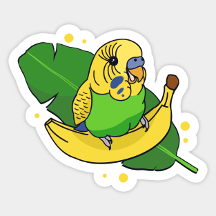 cute banana budgie Sticker